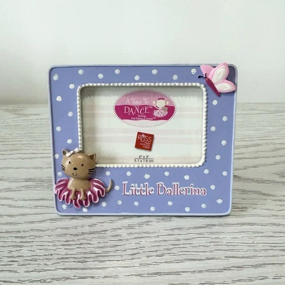 Vintage NWT 90’s Russ Little Ballerina Cat Butterfly Photo Frame