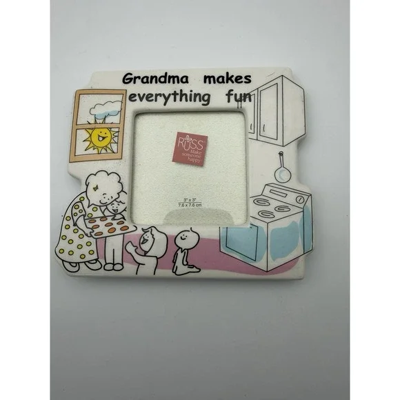 RUSS Ceramic Grandma Picture Frame  For 3