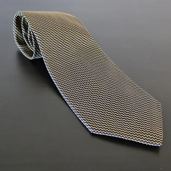 Lauren Ralph Lauren 100% Silk Mens Tie, Navy/gold