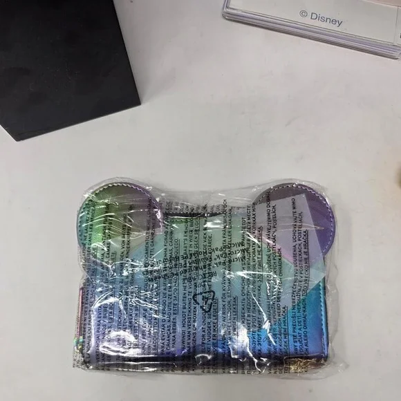 Loungefly Disney Mickey Mouse Oil Slick Iridescent Cosplay Zip Around Wallet