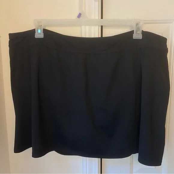Lands’ End Chlorine Resistant Swim Skirt Skort Black Swimsuit Sz 26W