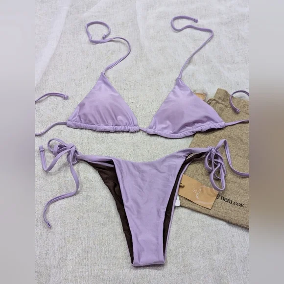 BNWT / Berlook / Large / Purple Reversible Tie Bikini Set