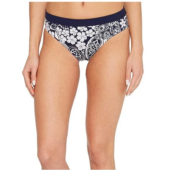 Tommy Bahama Active Reversible High Waist Band Bikini Bottom Navy Size XS