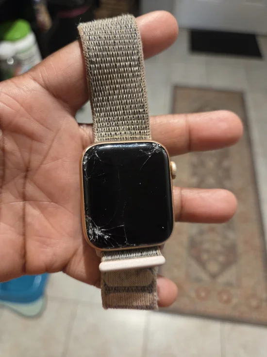 Apple Smartwatch with Beige Nylon Band