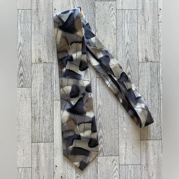 Jerry Garcia Neck Tie The Blue Iceberg‎ Collection 54, Gray White Beige 61” Long