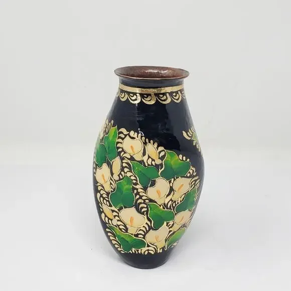 Vintage Black Floral twisted Cloisonné 7