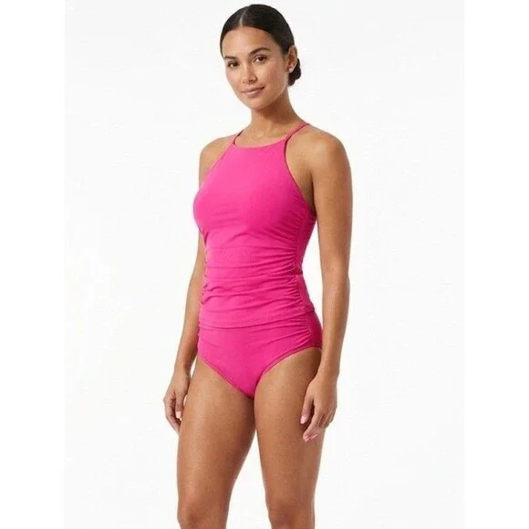 Anne Cole Pink Glow Women's Convertible High Waisted Set Size XL NWT $130