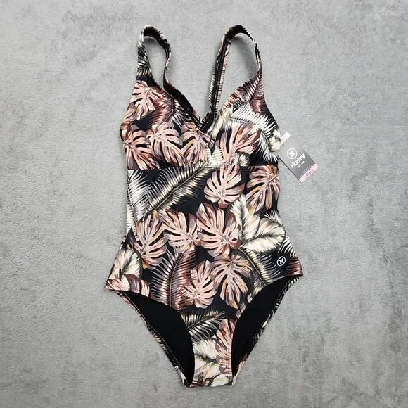 Hurley Womens S One Piece Swimsuit Floral Design NWT Beach Pool Summer Style