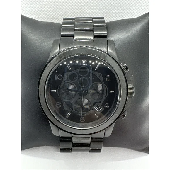 Michael Kors Runway MK8157 Men's Stainless Steel Analog Black Dial Watch JNA709