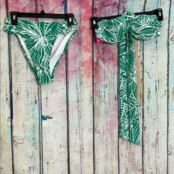 Tabitha Brown Green Leaf Bikini Small