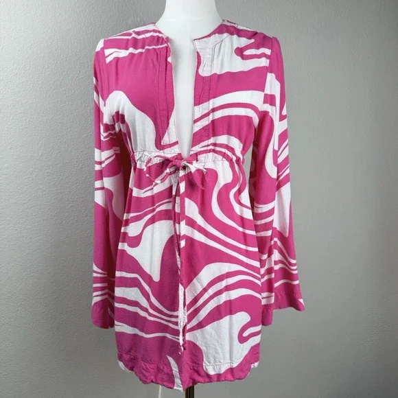 Escapada Beach Womens Abstract Swim Cover Over Size‎ M Resort Vacation Summer