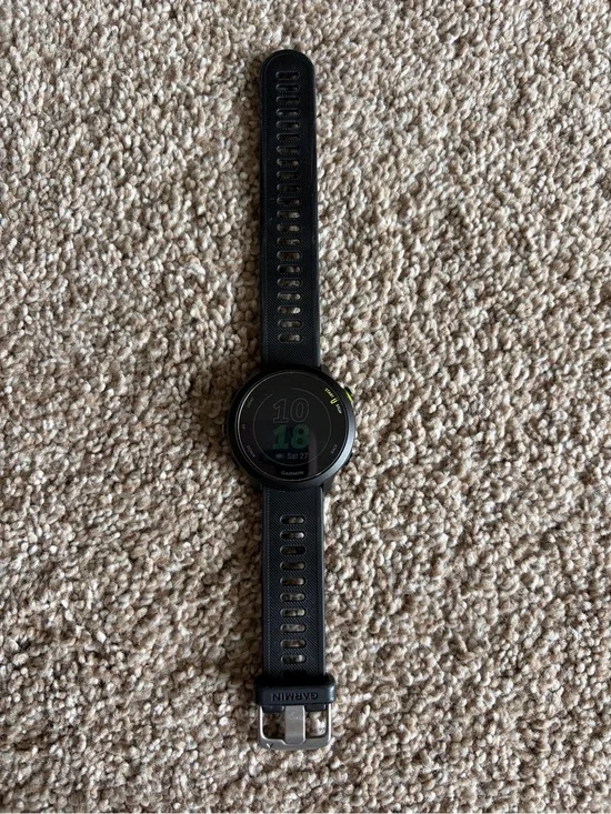 garmin Black and Green GPS Running Smartwatch