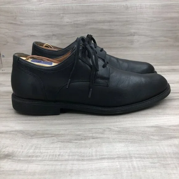 Johnston & Murphy Derby Oxfords Mens 11M Black Leather Lace Up Dress Shoes