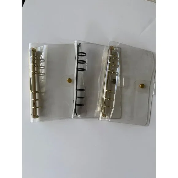 Clear Vinyl Personal Size Budget Binder‎ Set Of 3 With Snap Closure