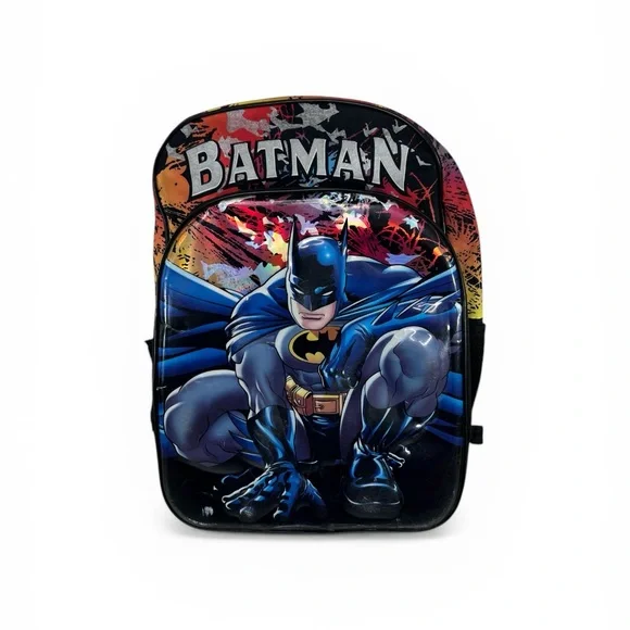 Batman Kids Backpack 3D Graphic School Bag DC Comics Black Multicolor