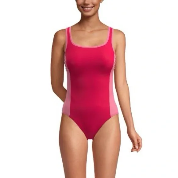 Lands' End Women's Scoop Neck One-Piece Swimsuit NWT
