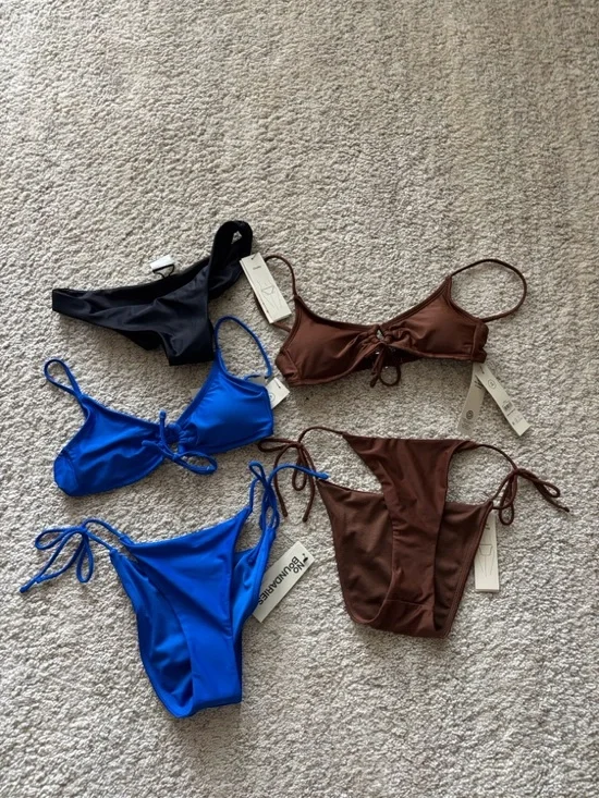 NWT Bikini’s in Blue, Brown & Black
