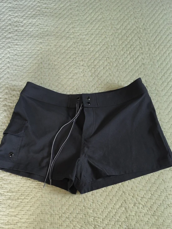 Black Women's Swim Shorts with Drawstring