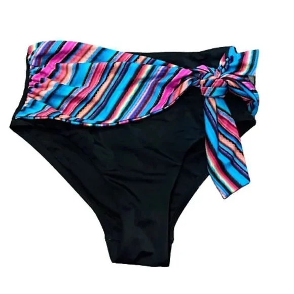 NWT Swimsuits For All Bikini Bottom Slimming Colorful Print Tummy Hider Sz 10