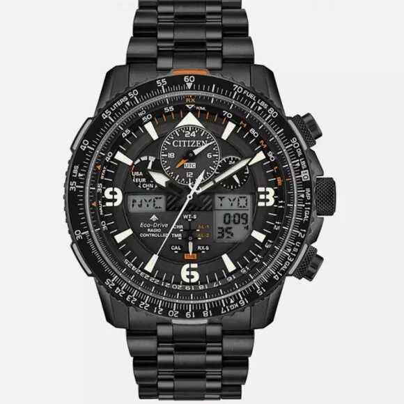 Citizen Promaster Black Mens 45mm World Time Watch New