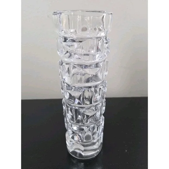 MCM French Cristal D'Arques Heavy Crystal Block Cut Vase 8.5