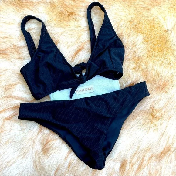 KANOMI Bikini 👙 Tie back bow front Top bottom matching set SzM sexy high waist