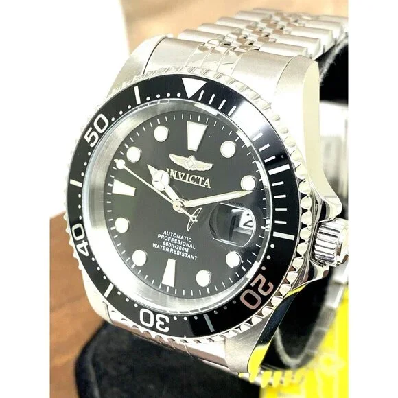Invicta Men's Watch 30091 Pro Diver Automatic Silver Stainless Steel Black Dial