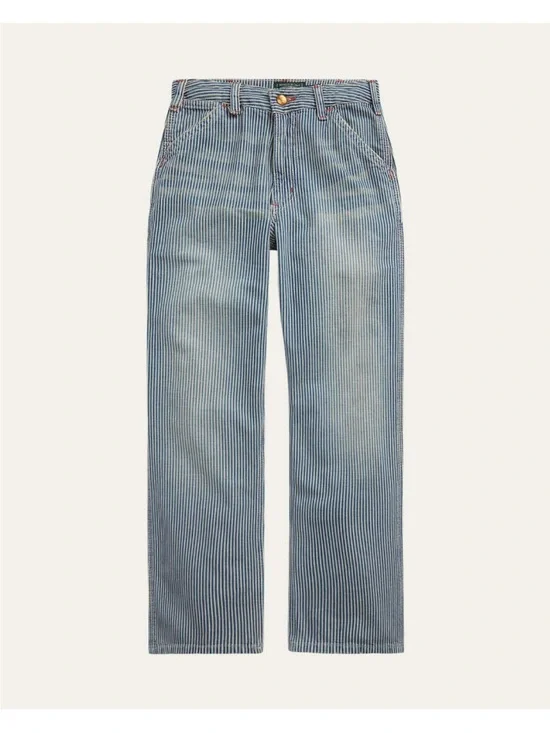 Boys Polo Blue Pinstripe Straight Jeans
