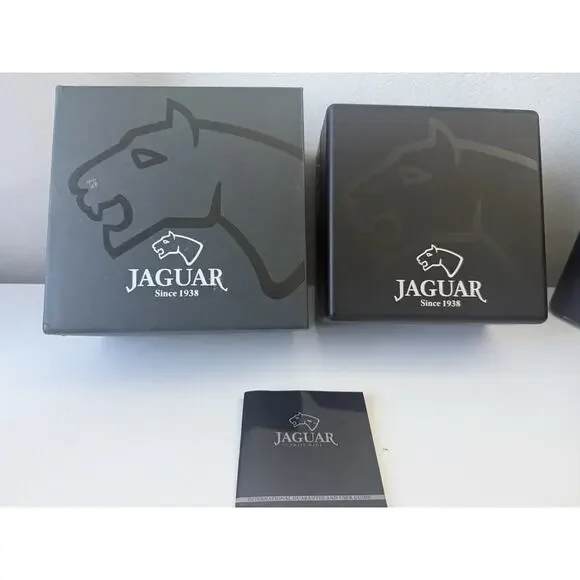 Jaguar Watch Box Set Swiss Made Inner Outer Case w Booklet