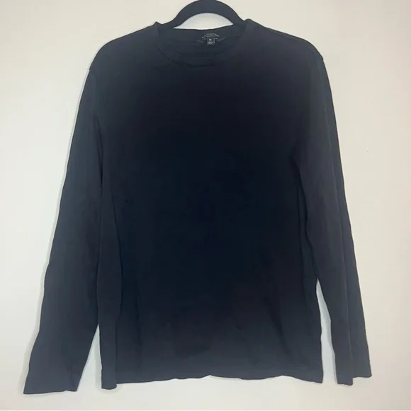 BANANA REPUBLIC FACTORY Luxe Touch Performance Black Crewneck Longsleeve Tshirt