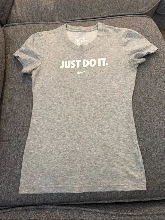Nike Grey Dri-FIT Cotton Tee with White Print