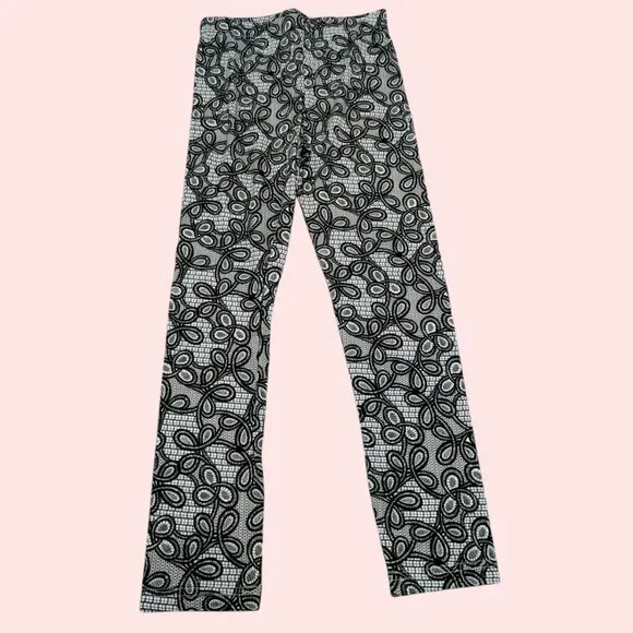 Booky Full length Soft Cotton stretchy leggings Skinny Fit Green knots NWOT