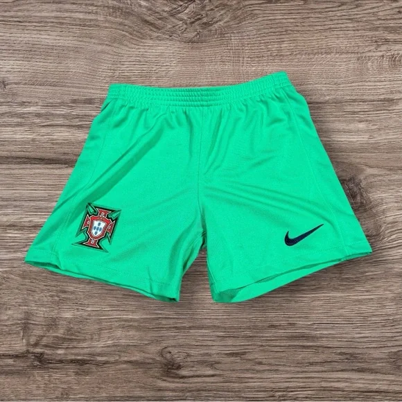 NWOT Portuguese Football Federation‎ All Green Kids Shorts Size Medium Nike