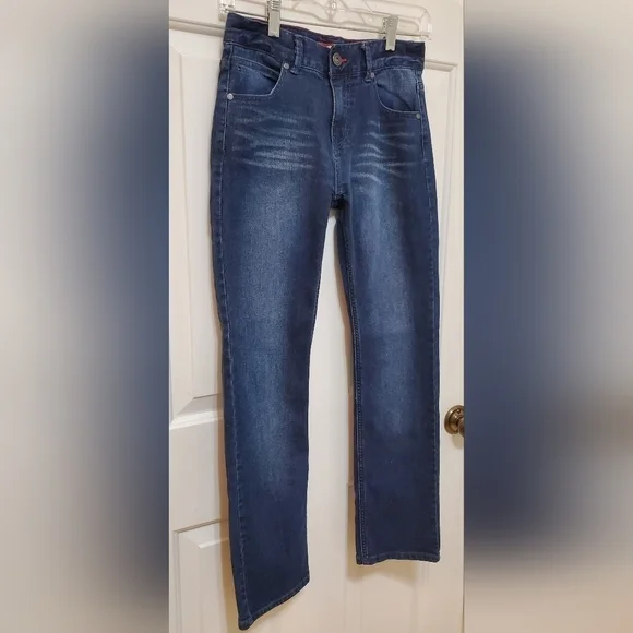 Vintage Y2K Girl's Tommy Hilfiger Distressed Blue Cotton Blend Jeans size 14