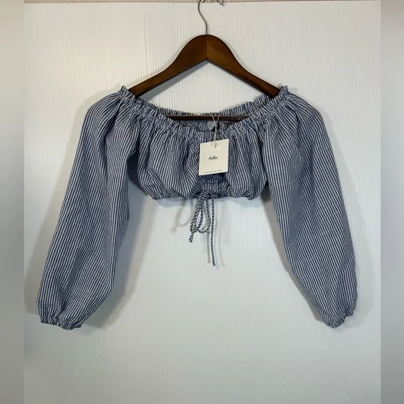 Adika Striped Off Shoulder Crop Top Size XS-S NWT