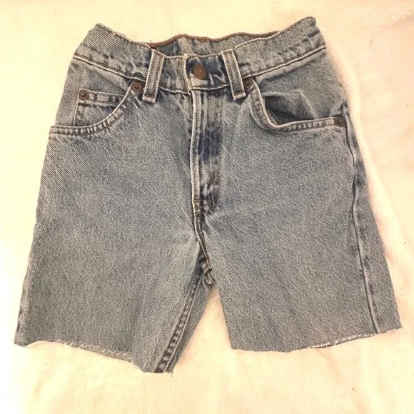 Levi's 505 Denim Shorts Kids Size 10 Slim Excellent Orange Tab Made in USA 90s
