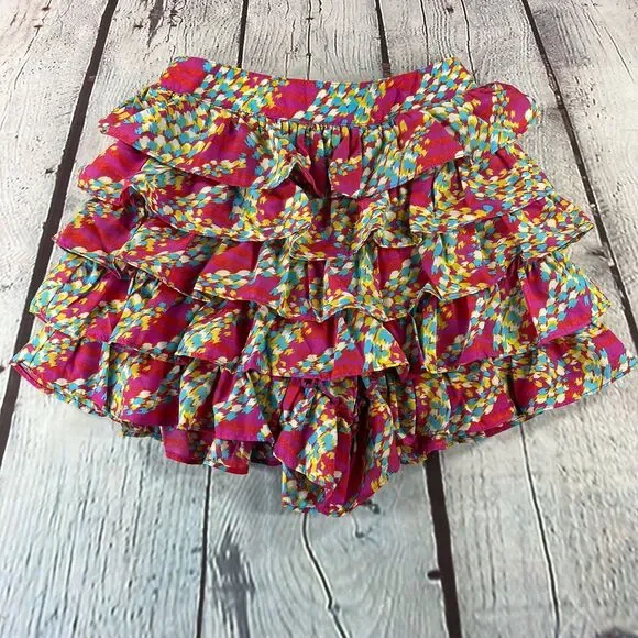 KC Parker Girls Size 16 ruffled skirt Colorful Design