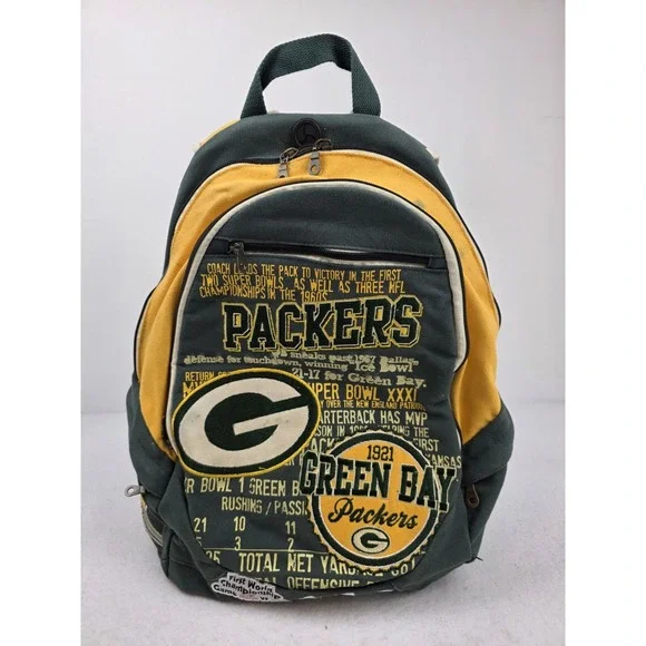 Green Bay Packers‎ Historical Retro Embroidered Logos Super Bowl Patch Backpack