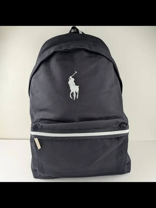 Ralph Lauren Fragrances World Of Polo Navy Blue Backpack with White Pony Accent