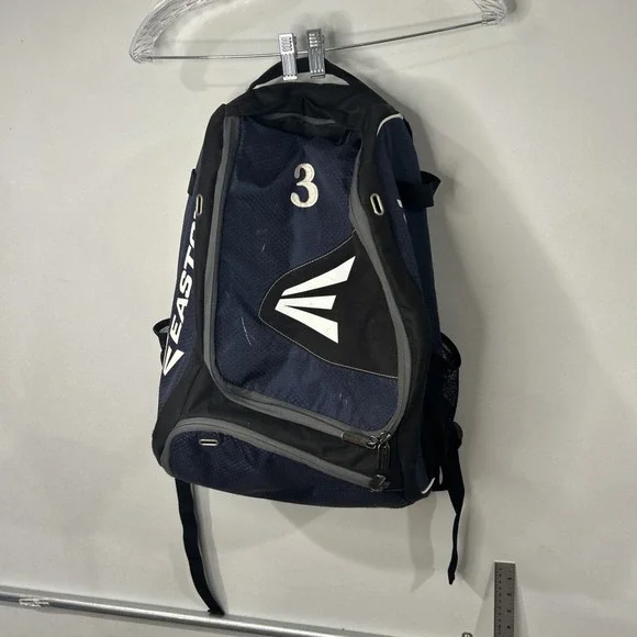 Easton Blue/Black Baseball Softball Backpack 2-Bat Zip Bag w/ Bat Compartment