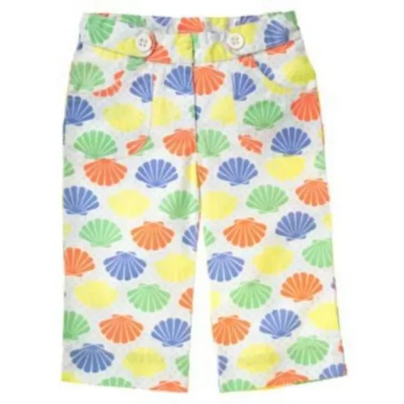 NEW Gymboree girls 4 6 Mermaid Magic seashell blue green yellow dot capri pants