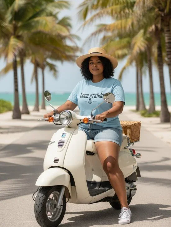 Boca Grande Graphic Tee – Light Blue Tourist Shirt, Size 3X