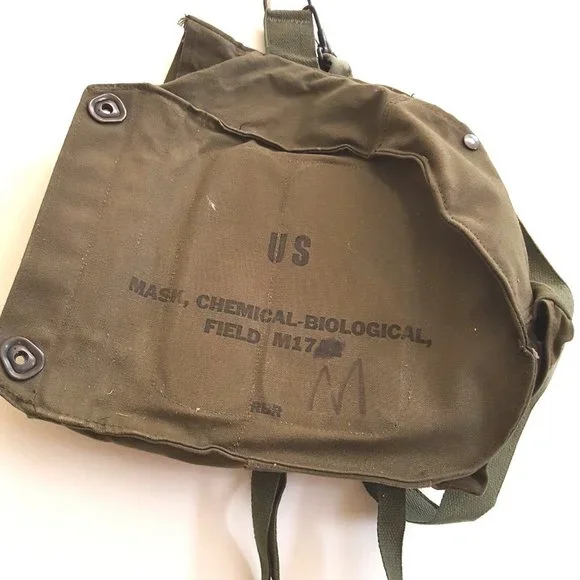 US ARMY GAS Mask Canvas Bag Chemical Biological Field M17 BAG ONLY Hipster #1