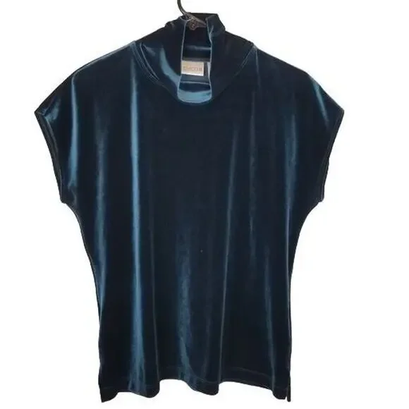 Chicos Velvet Top Mock Neck Size 2 (Large) Holiday Cocktail Party Evening Dressy