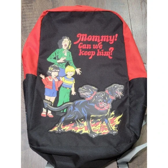Steven‎ Rhodes Mommy Can We Keep Him Backpack Black/Red CerberusDog