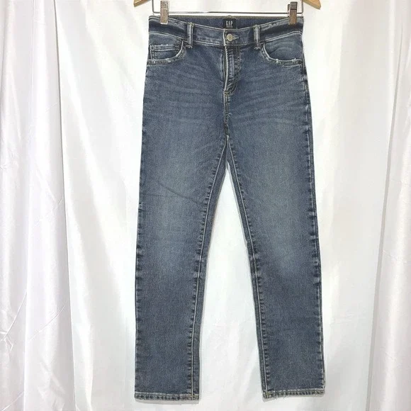 Gap Kids Boys 12 Regular Stretch Slim Jeans Medium Wash Adjustable Waist Denim