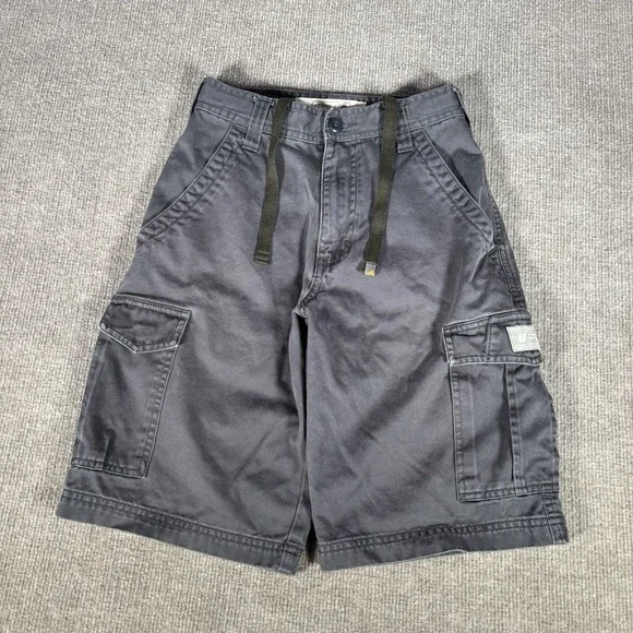 Vintage Urban Pipeline Cargo Shorts Youth Boys Size 10 Blue Baggy Drawstring Y2K