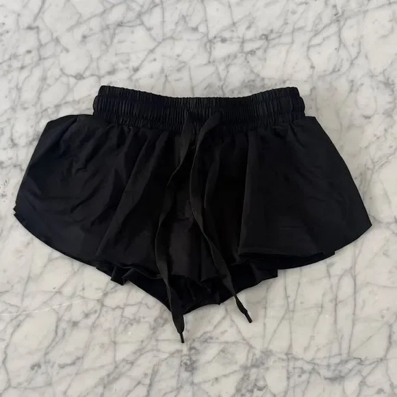 Liberty pro Black Butterfly Shorts XS 6Y Athletic Ruffle Drawstring