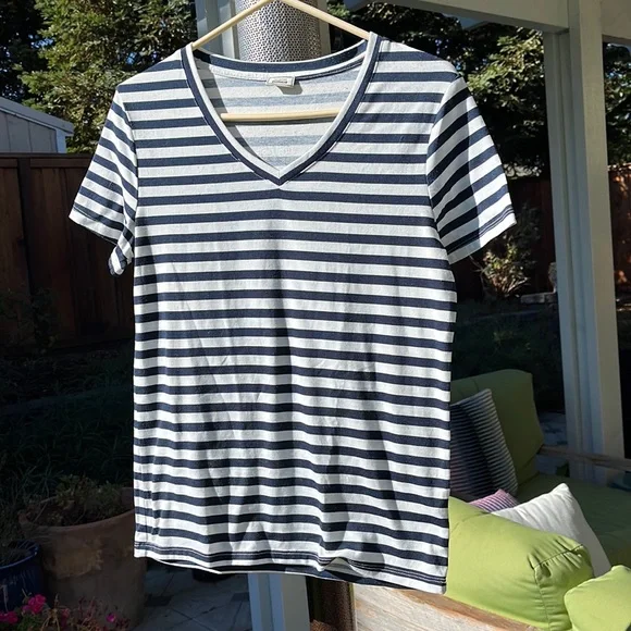 Pimke tshirt navy/white stripe womens’s small, light wear, European brand