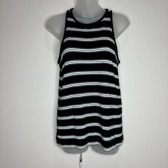 Lou & Grey black white striped sleeveless tank top shirt size XS Casual